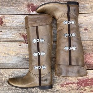 💙 Frye  Paige Clovertab Leather Knee High Riding Boots